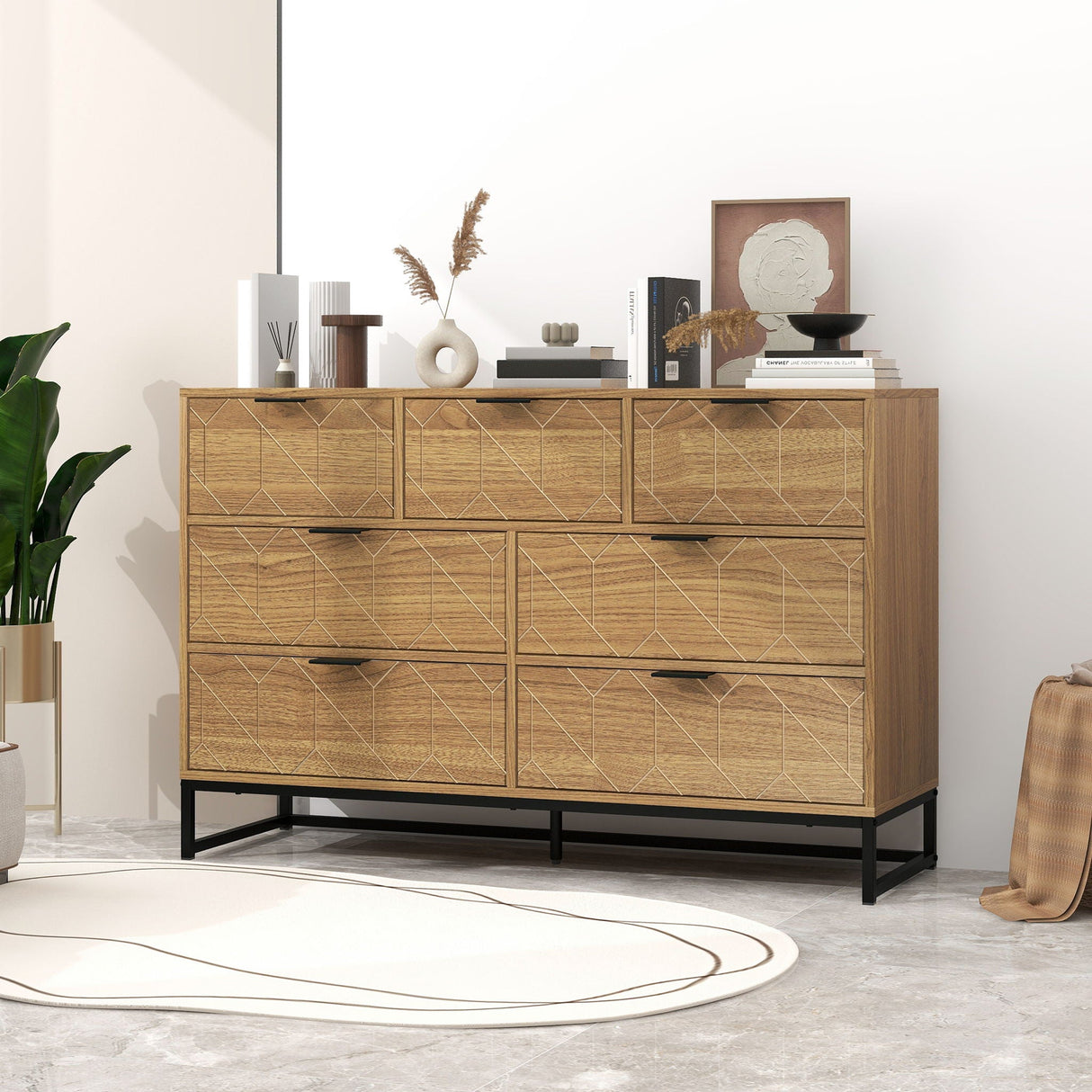 Modern 7 Drawer Dresser Cabinet - Walnut by Couch.com