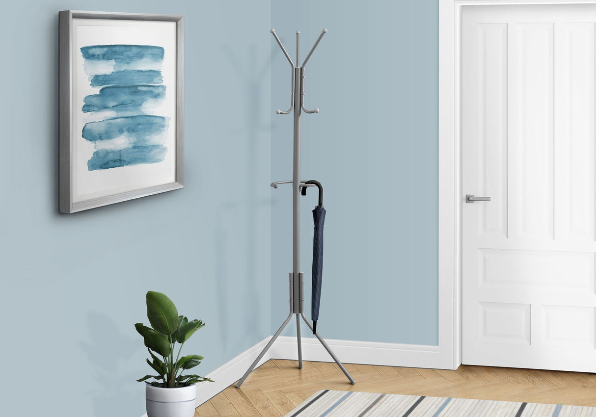 Coat Rack, Hall Tree, Free Standing, Hanging Bar, 6 Hooks, Entryway, Contemporary & Modern by Couch.com