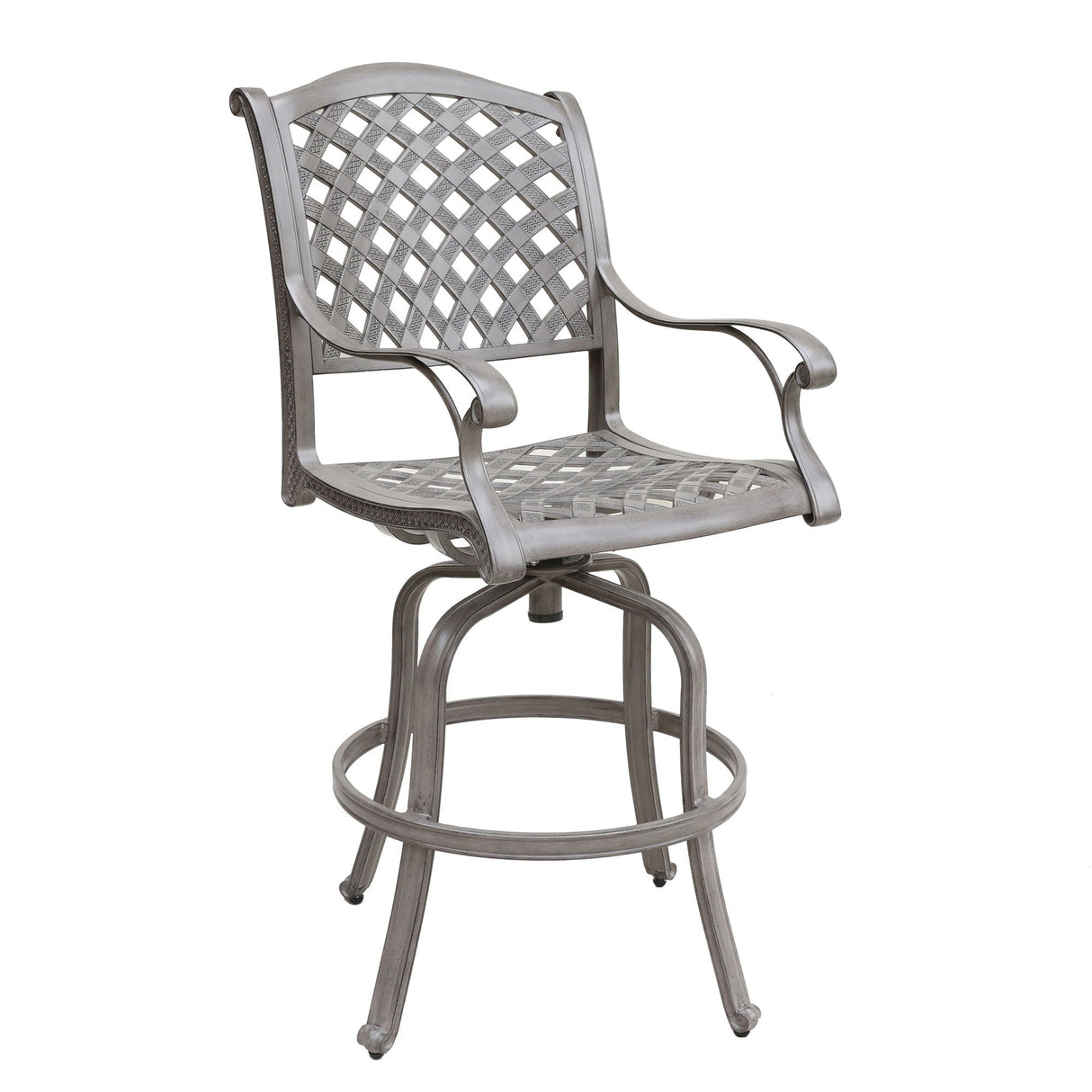 Cast Aluminum Bar Stool With Cushion (Set of 2) - Gray by Couch.com