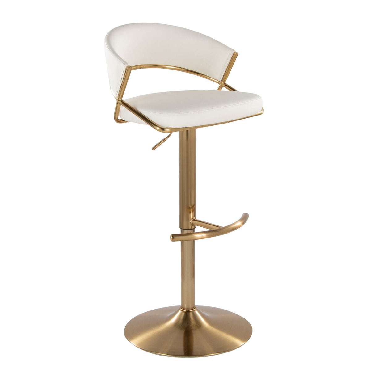 Jie - Contemporary Adjustable Barstool With Swivel With Rounded T Footrest (Set of 2) by Couch.com