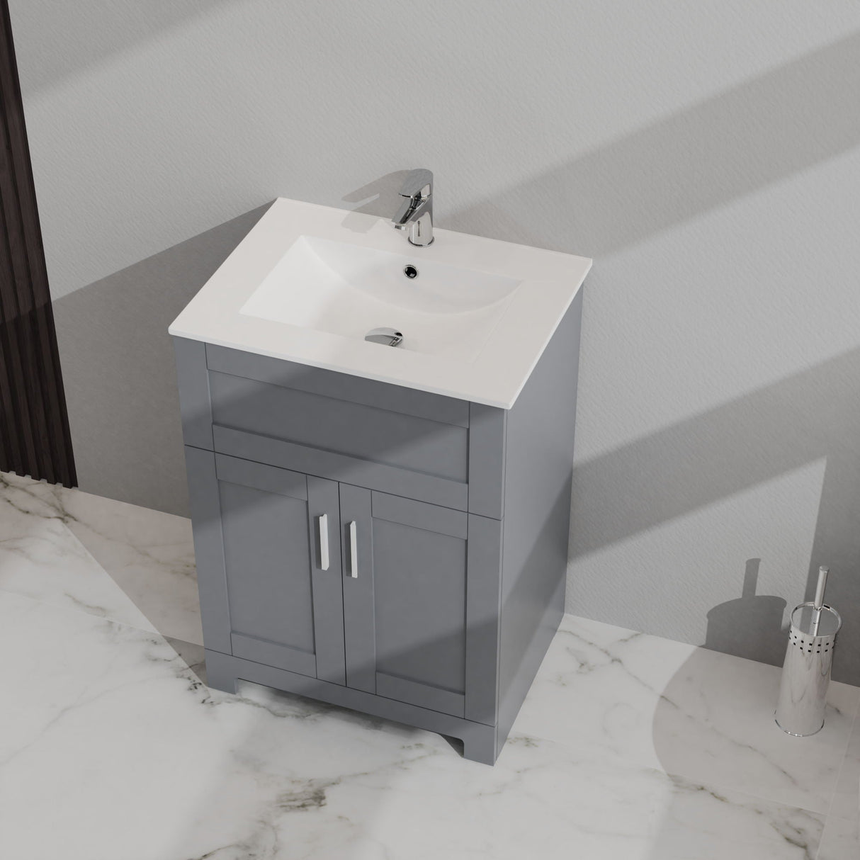 Bathroom Sink Vanity Laundry Utility Cabinet - Gray by Couch.com