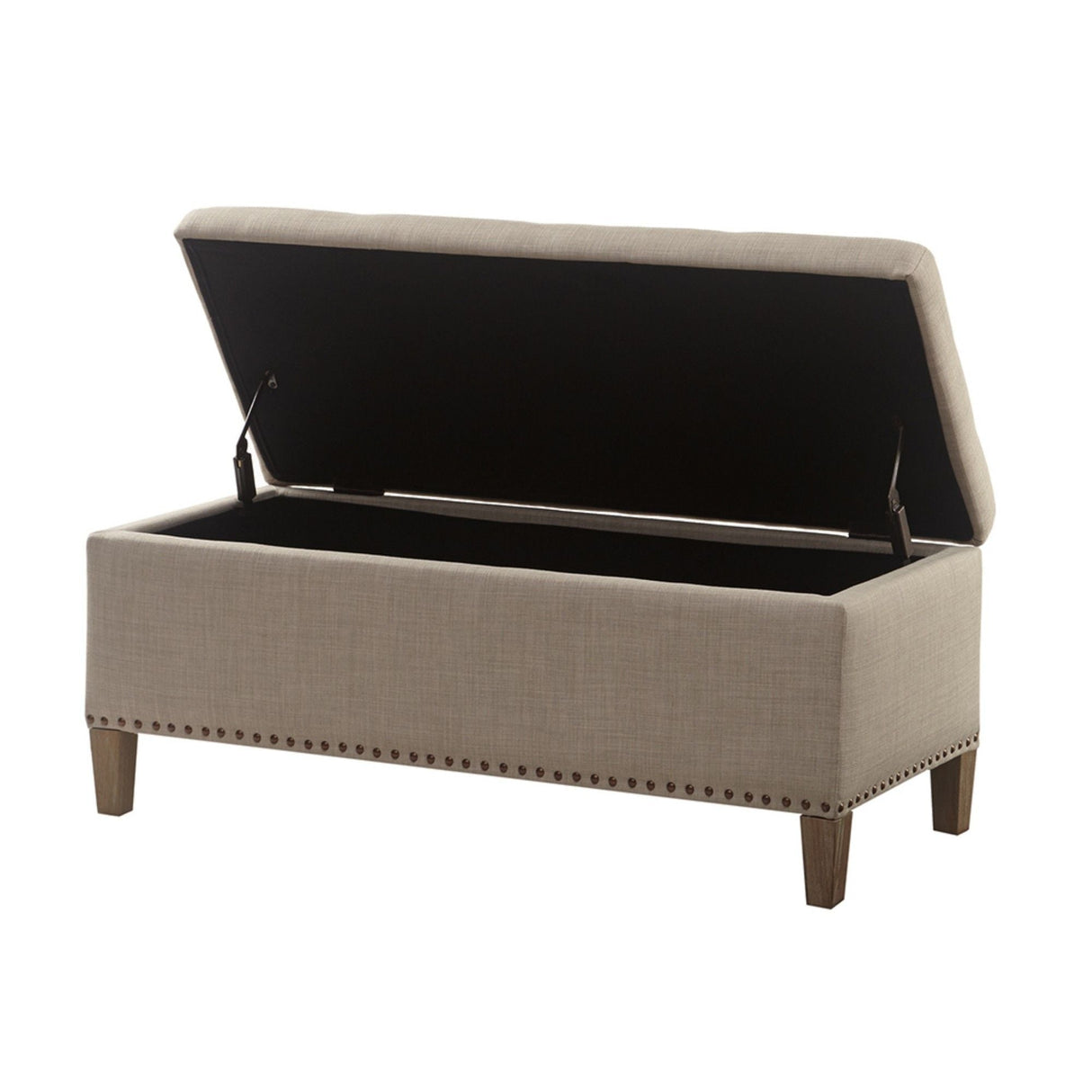 Modern Tufted Top Soft Close Storage Bench With Button Detailing - Light Gray by Couch.com