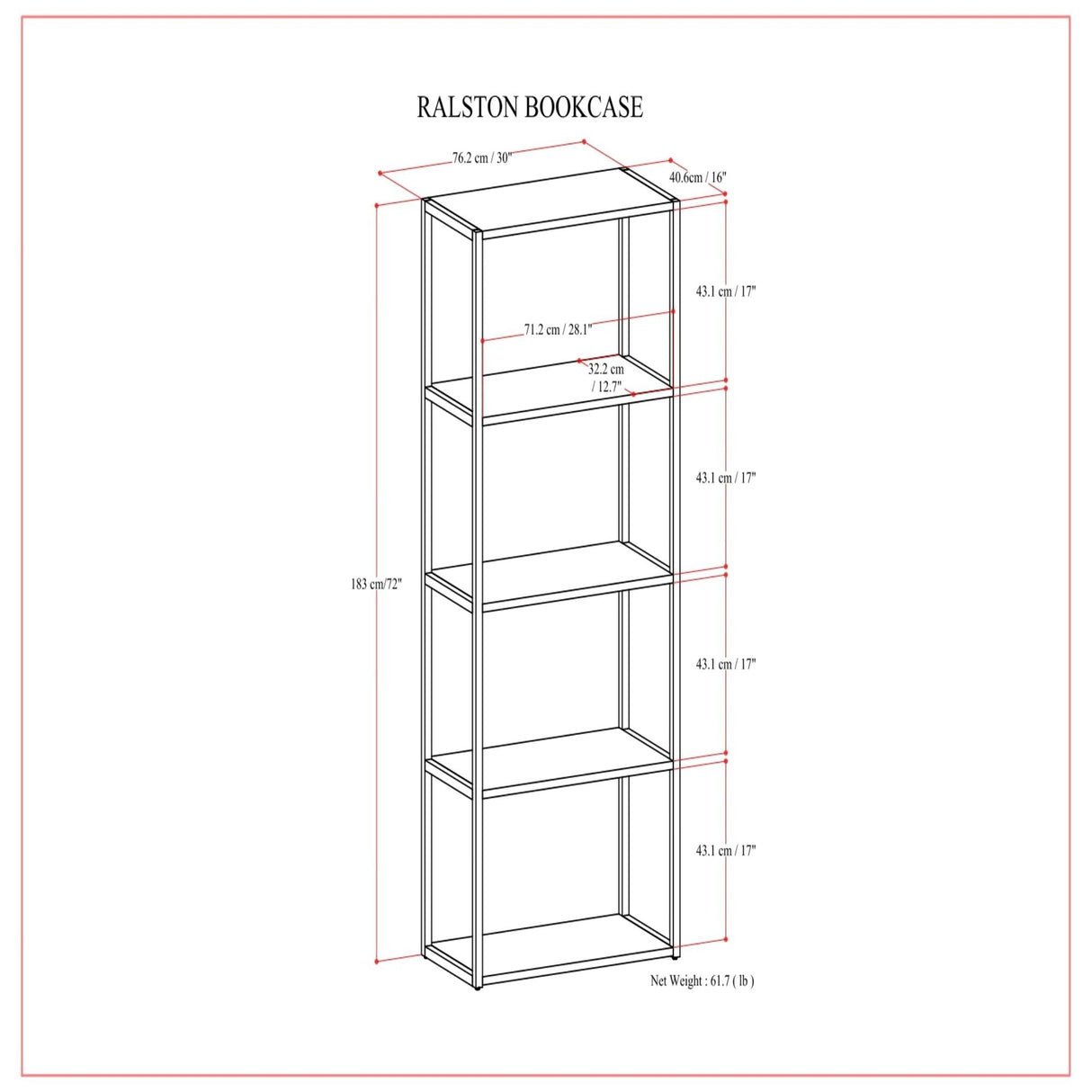 Ralston - Bookcase - Rustic Natural Aged Brown