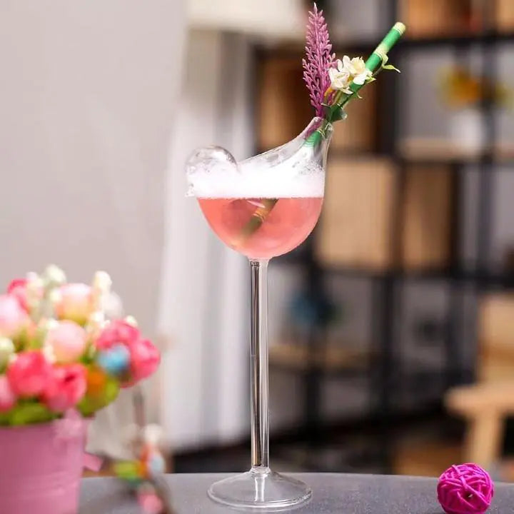 Creative Bird-Shaped Cocktail and Champagne Glass