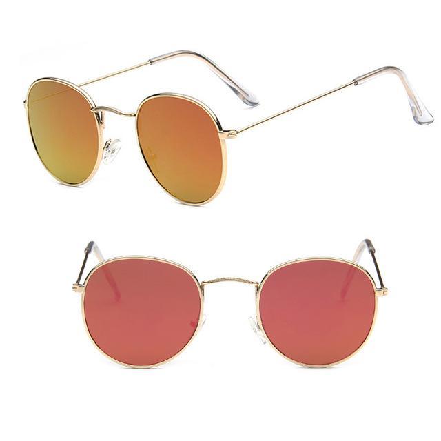Leon Elegant Unisex Woman and Man Classic Round Sunglasses Designer Glasses Lady Round Luxury Retro Sunglasses With Vintage Mirror Oculos De Sol Gafas