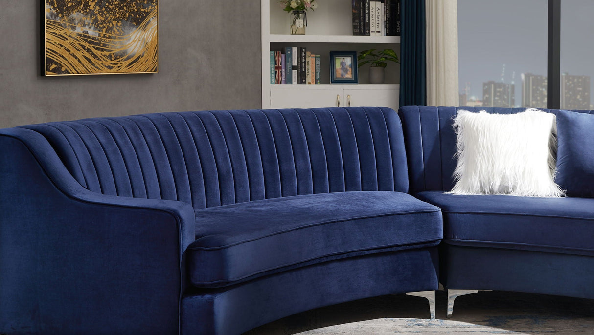 Velvet Curved Sofa by Couch.com