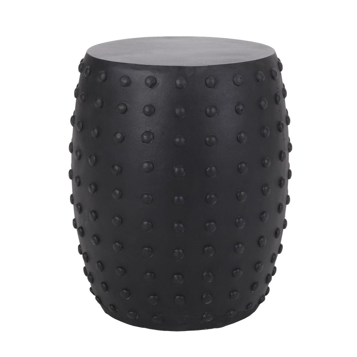 Outdoor End Table With Outstanding Studded Design - Matte Black by Couch.com