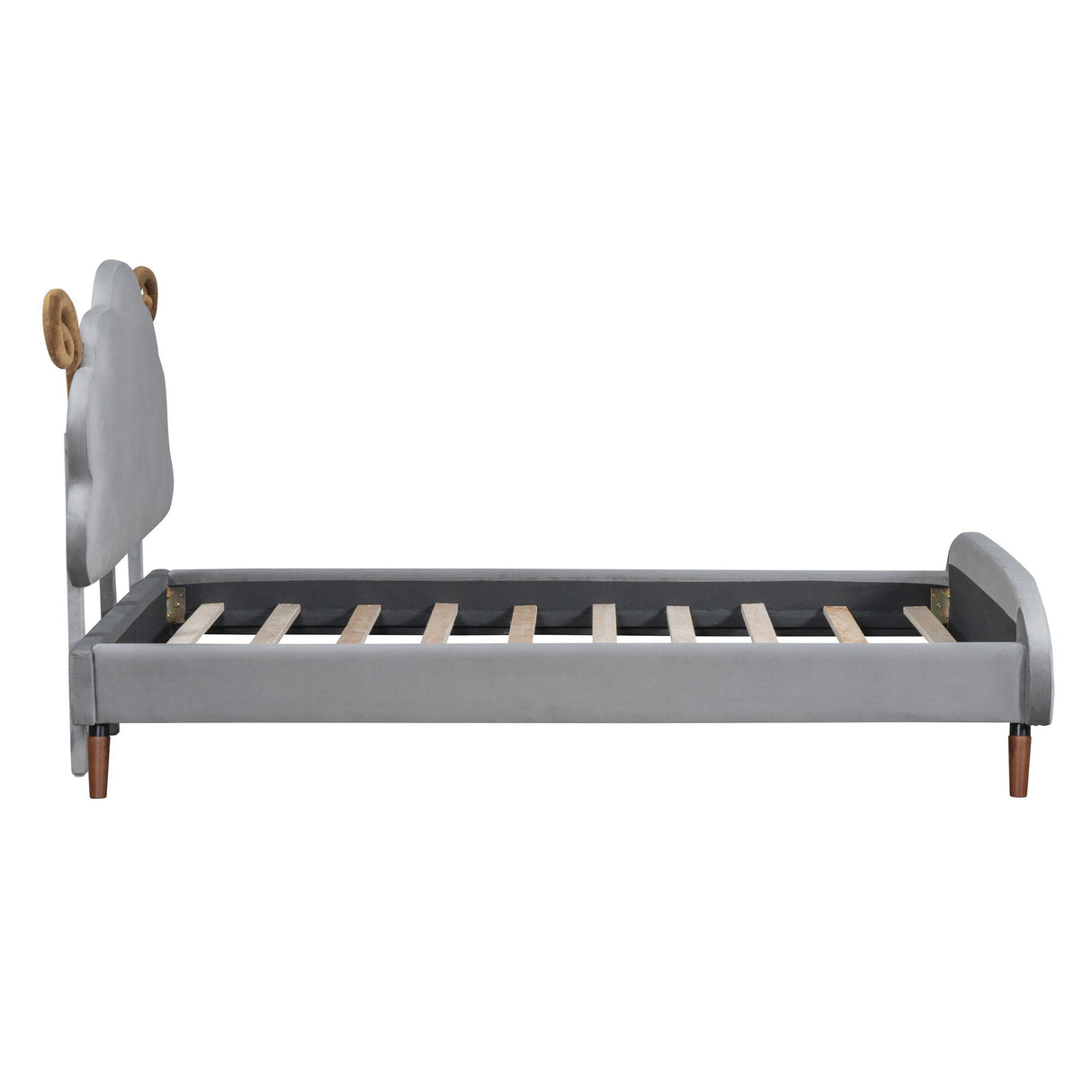Upholstered Platform Bed With Sheep Shaped Headboard by Couch.com