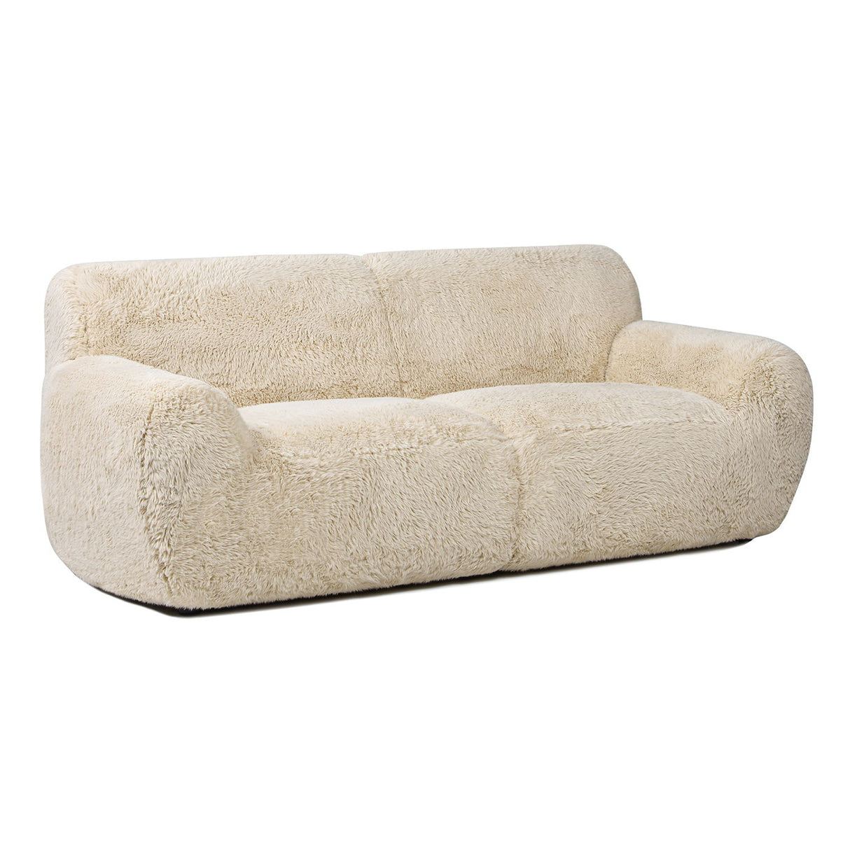 Summit - Faux Sheepskin Overstuffed Sofa - Cream Beige by Couch.com