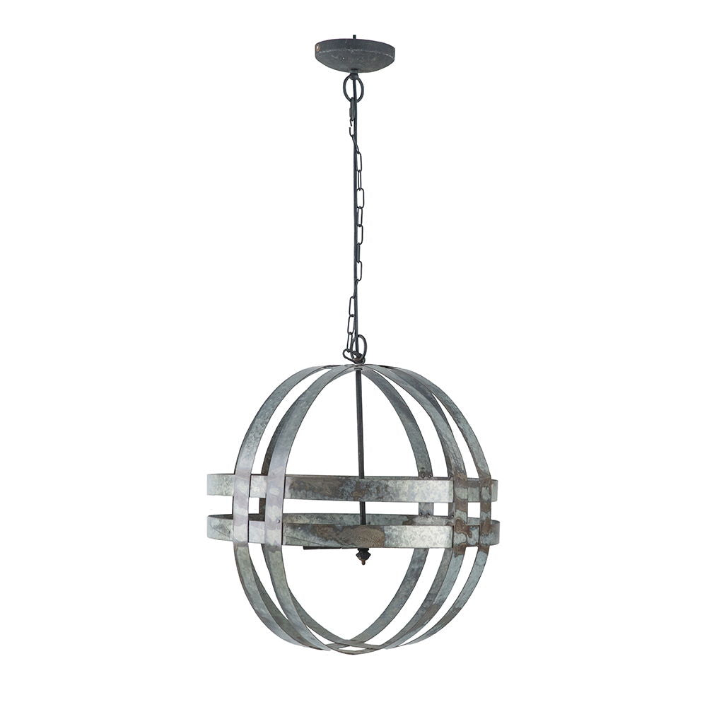 4 Light Galvanized Chandelier, Hanging Light Fixture With Adjustable Chain For Kitchen, Bulb Not Included - Gray by Couch.com