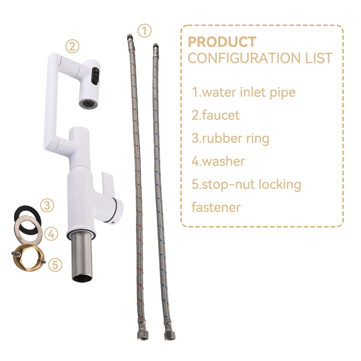 Bathroom Sink Faucet With Spray Function, Temperature Display, Anti Skid Switch, Hot & Cold, 360° Rotary by Couch.com