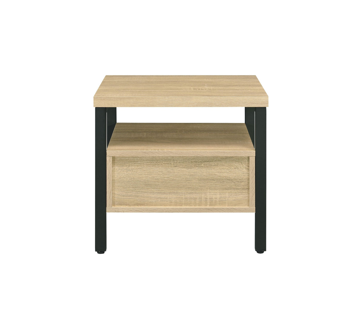 Oak Finish Nightstand with 1 Drawer and 1 Shelf