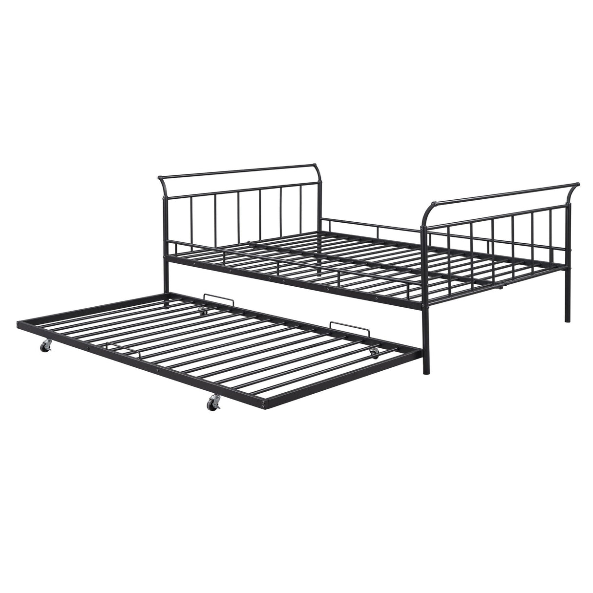 Metal Daybed With Curved Handle Design And Trundle by Couch.com