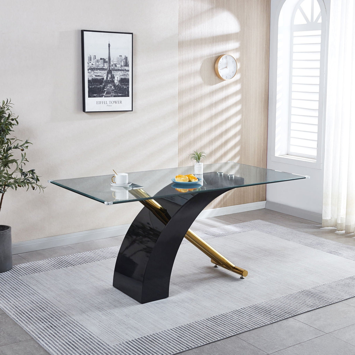 Stylish Dining Room Table, Luxury Glass Top Dining Table, Modern Design For Your House - Black by Couch.com
