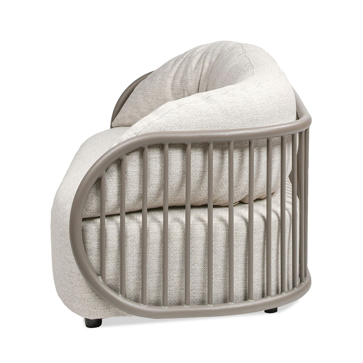 Harper - Barrel Upholstered Patio Deep Seating Sofa - Oat Beige by Couch.com