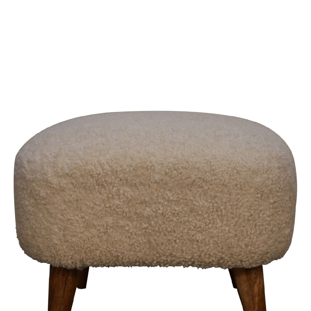 Boucle Square Footstool - Cream by Couch.com