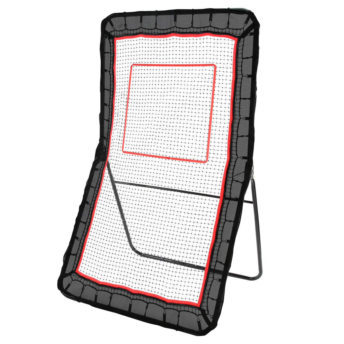 Lacrosse Rebounder for Backyard, 4x7 Ft Volleyball Bounce Back Net, Pitchback Throwback Baseball Softball Return Training Screen, Adjustable Angle Shooting Practice Training Wall with Target