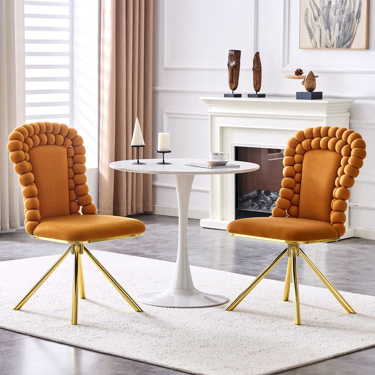 Puffy Bubble, Ball Chain Chair For Dining Room & Kitchen (Set of 2)