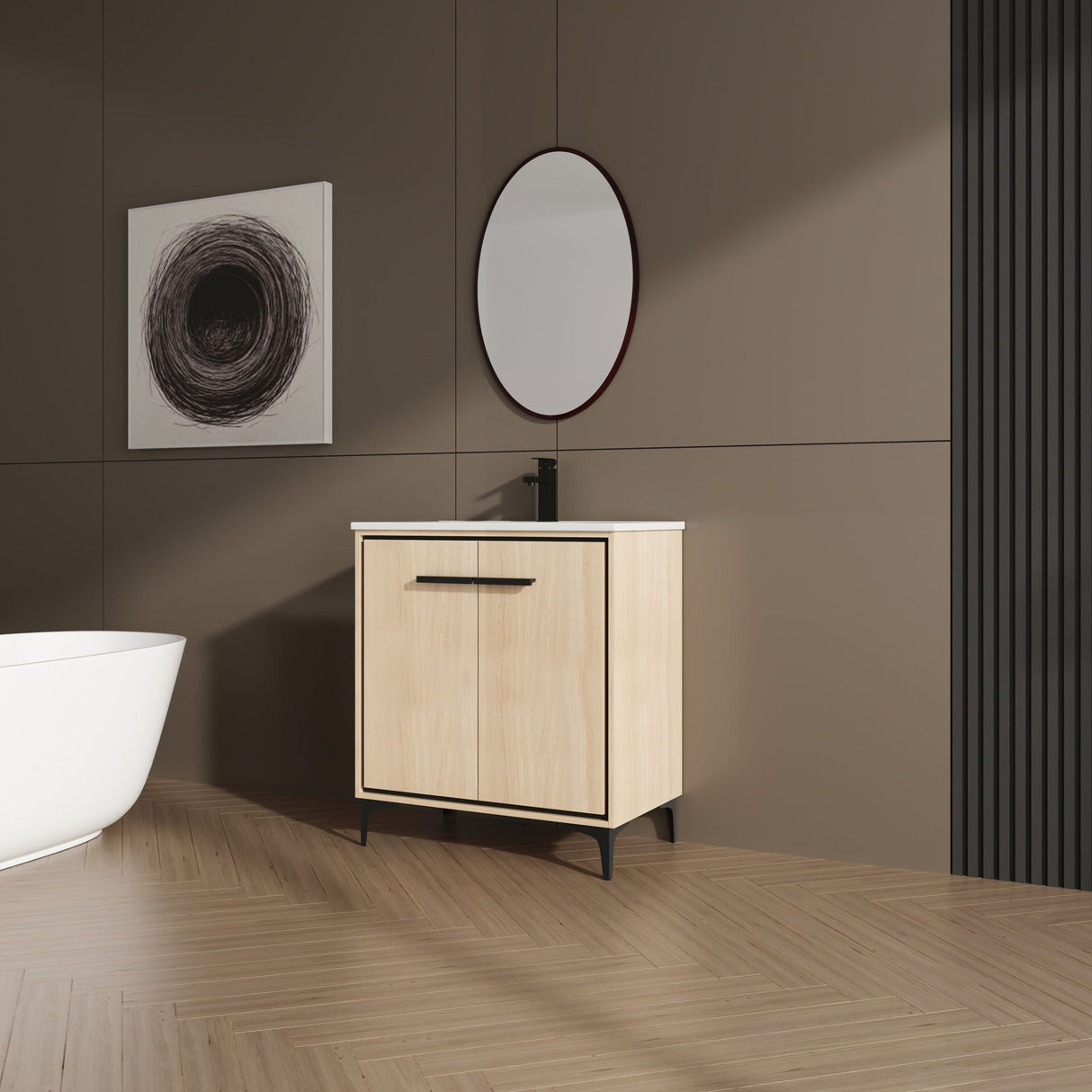Modern Bathroom Vanity Base With Basin And Storage Cabinet by Couch.com