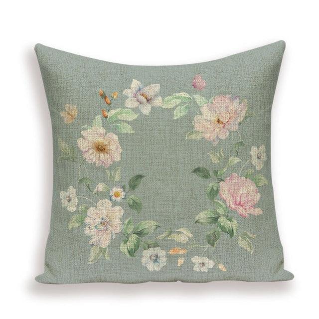 Decorative Plant Flower Throw Pillow Cover Soft Linen Cushion Cover For Living Room Couch Sofa Patio Outdoor Home Decor Decorative Plant Flower Throw Pillow Covers For Couch Sofa Bed Modern Quality Design Cushion Cover 45x45cm