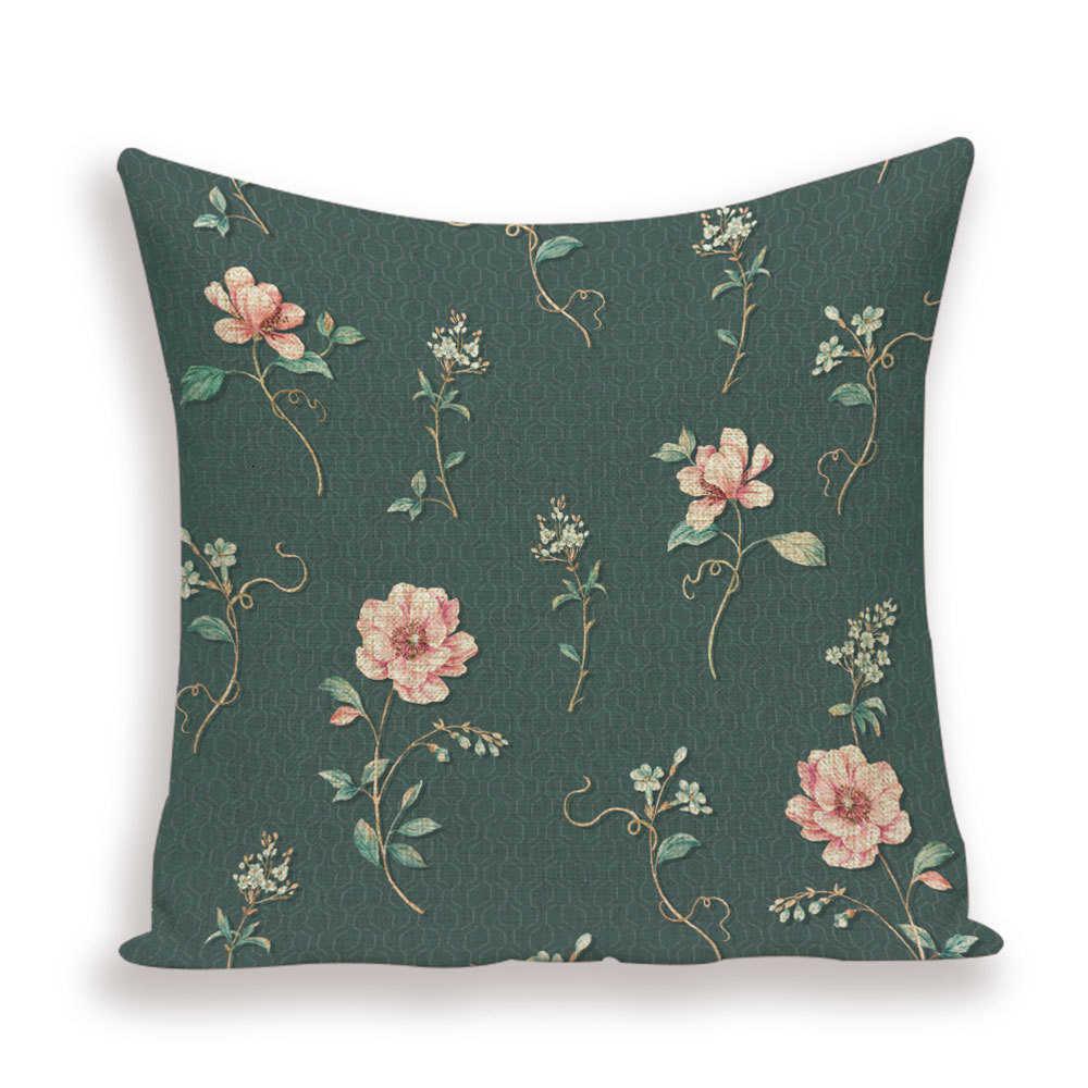 Decorative Plant Flower Throw Pillow Cover Soft Linen Cushion Cover For Living Room Couch Sofa Patio Outdoor Home Decor Decorative Plant Flower Throw Pillow Covers For Couch Sofa Bed Modern Quality Design Cushion Cover 45x45cm