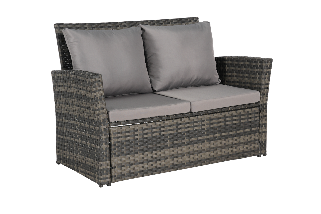 4 Pieces Outdoor Patio Furniture Sets Garden Rattan Chair Wicker Set
