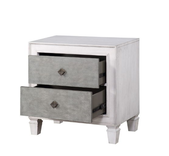 Katia - Weathered Night Stand - Gray / White by Couch.com