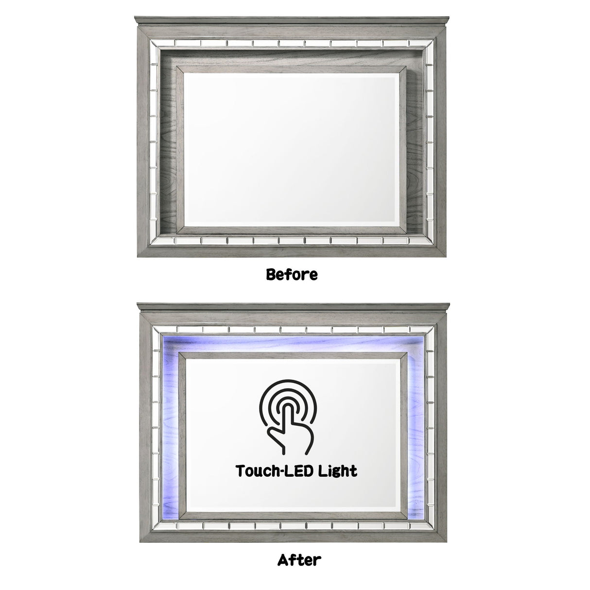 Antares - Mirror With LED - Light Gray by Couch.com