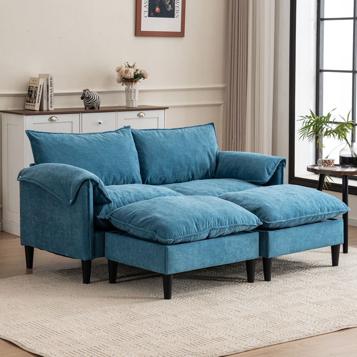 Convertible Combination Sofa With Footstools With Storage by Couch.com