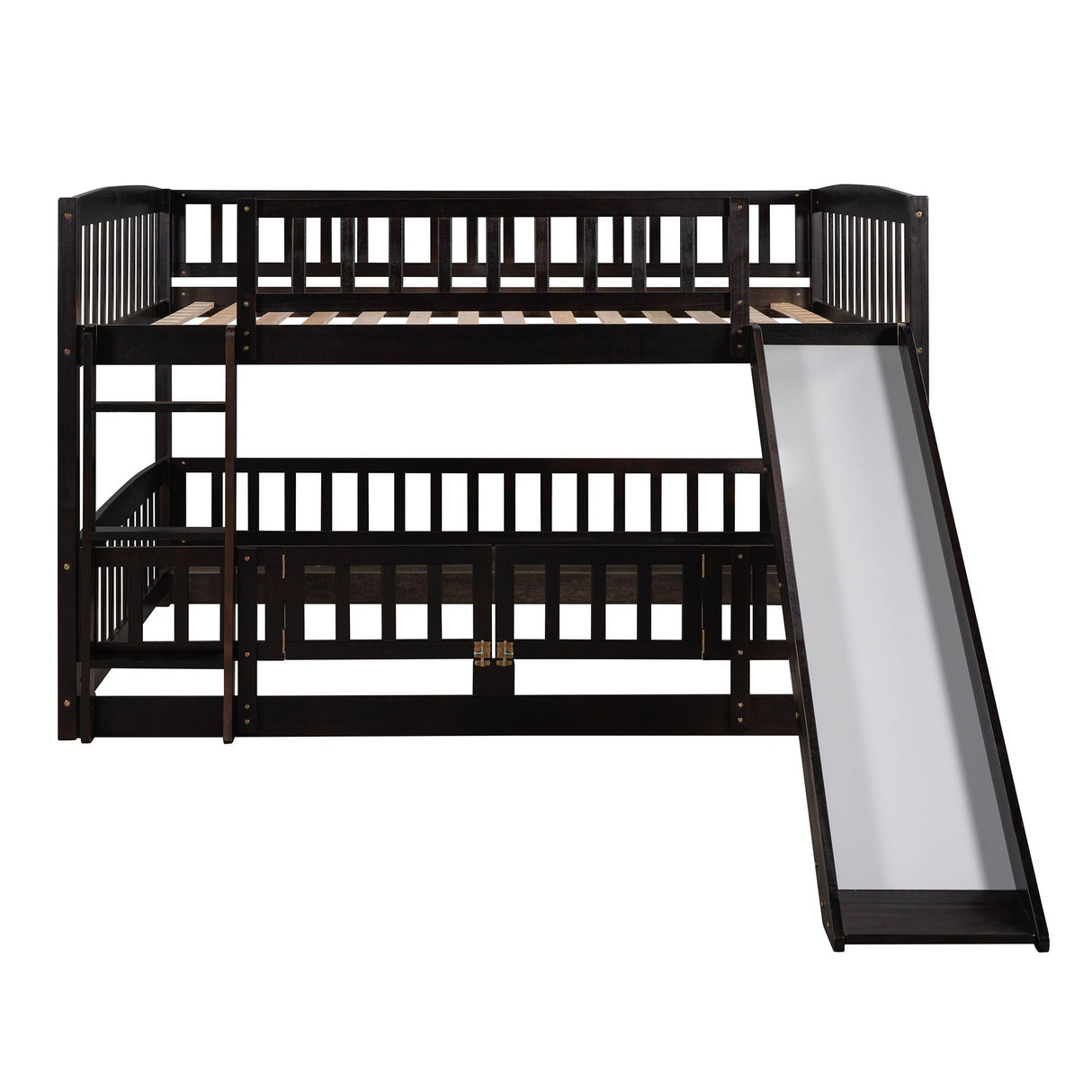 Low Bunk Bed With Slide, Fence And Ladder by Couch.com