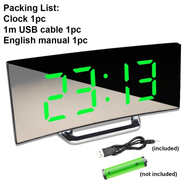 Digital Alarm Clock Alarm Clocks Adjustable Volume Alarm Clock for Bedroom Electronic 7 Inch Number Desktop Alarm Clocks For Kids Bedroom LED Screen for Kids Bedroom Temperature Snooze Function Desk Table Clock LED Clock Electronic Watch Table