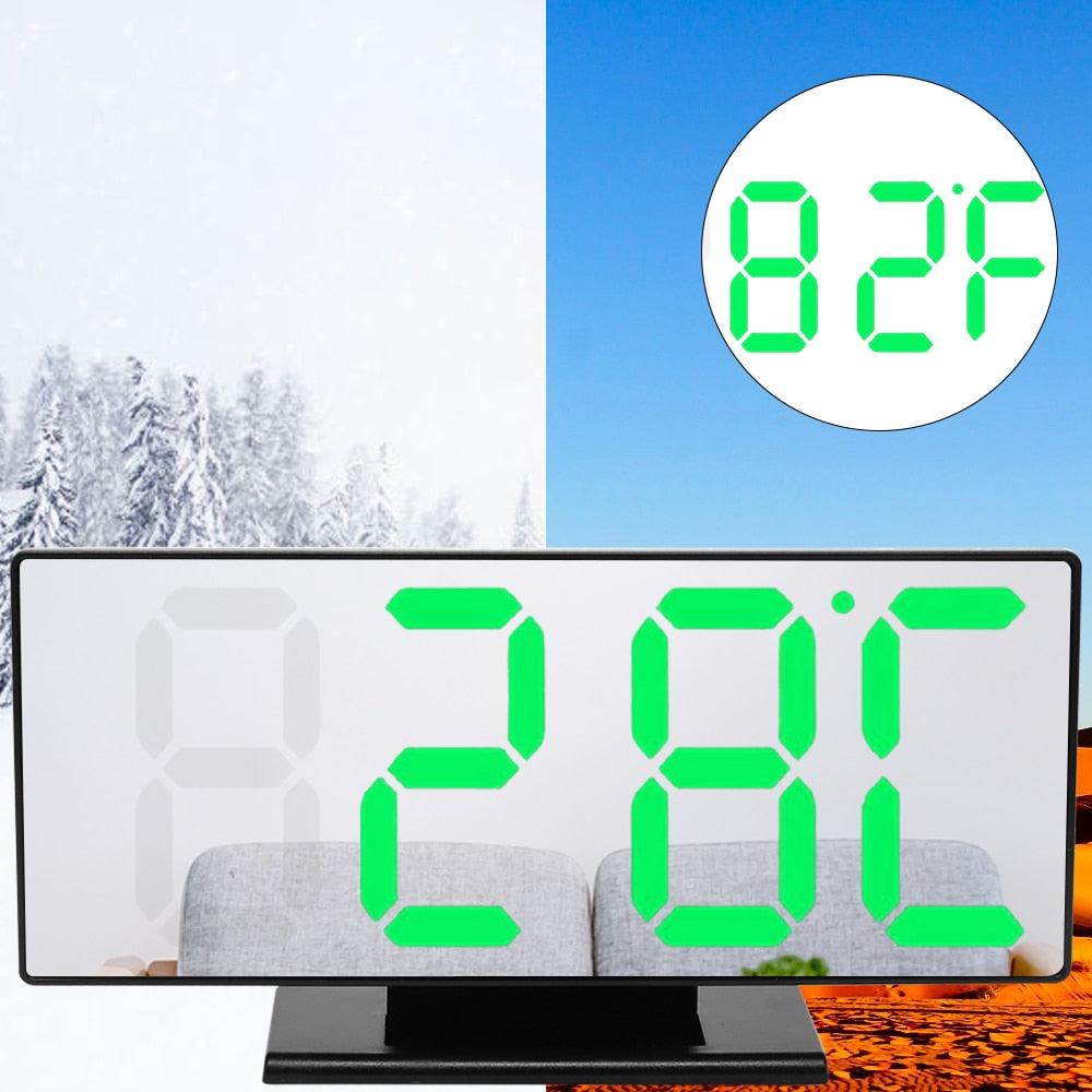 Digital Alarm Clock Alarm Clocks Adjustable Volume Alarm Clock for Bedroom Electronic 7 Inch Number Desktop Alarm Clocks For Kids Bedroom LED Screen for Kids Bedroom Temperature Snooze Function Desk Table Clock LED Clock Electronic Watch Table