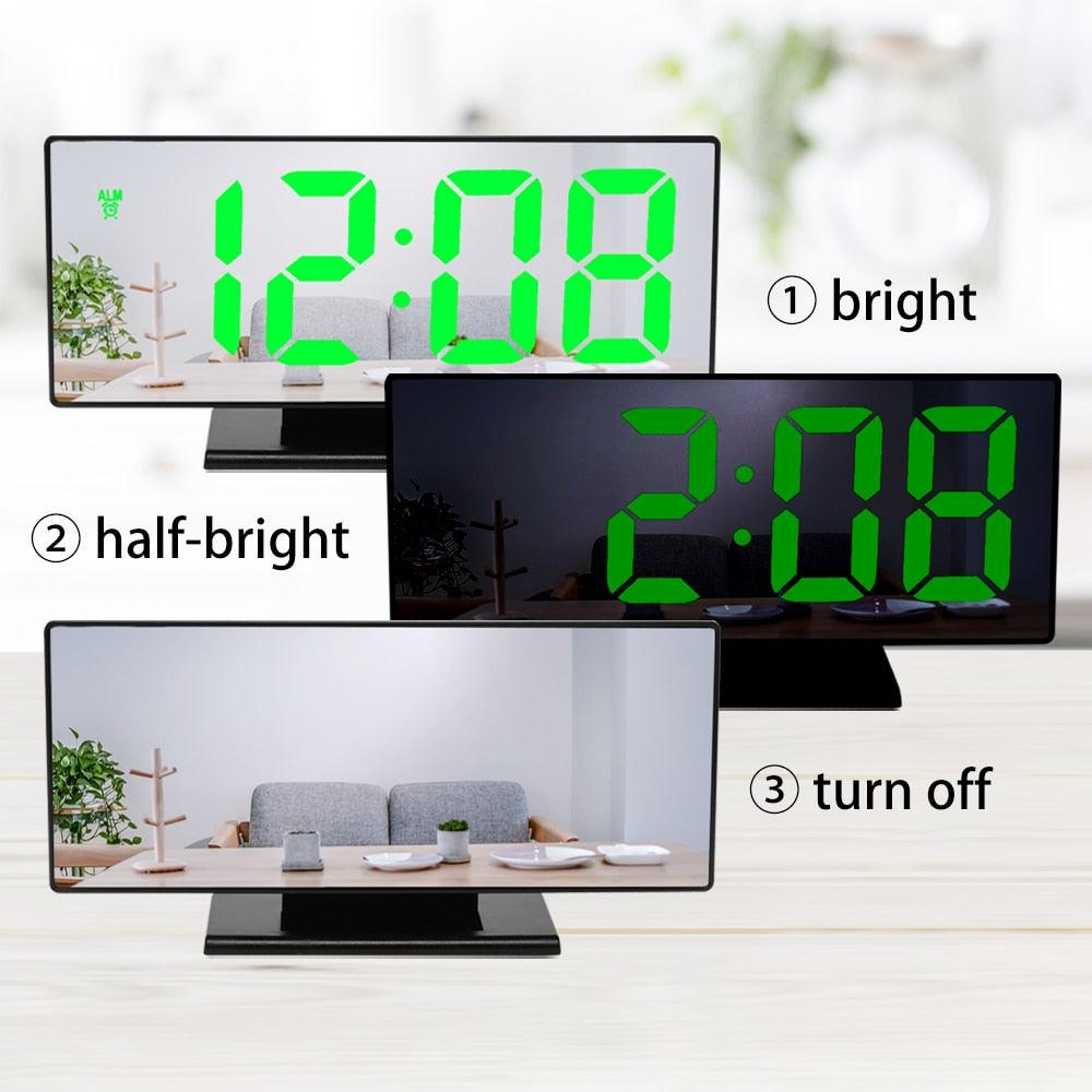 Digital Alarm Clock Alarm Clocks Adjustable Volume Alarm Clock for Bedroom Electronic 7 Inch Number Desktop Alarm Clocks For Kids Bedroom LED Screen for Kids Bedroom Temperature Snooze Function Desk Table Clock LED Clock Electronic Watch Table