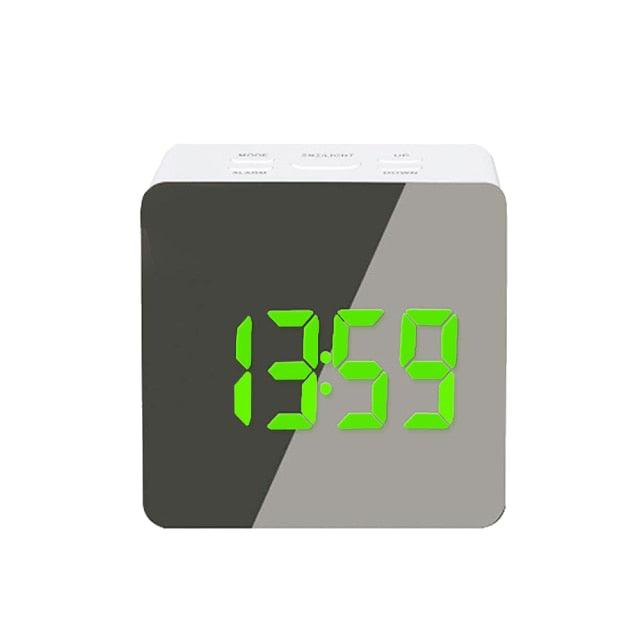 Digital Alarm Clock Desk Table Clock 3 Alarm Sounds Adjustable Volume Easy Digital Alarm Clock for Kids and Adults Compact Desk & Shelf Clocks for Bedroom Curved LED Screen Alarm Clocks For Kid Bedroom Temperature Snooze Function Home Decor Watch