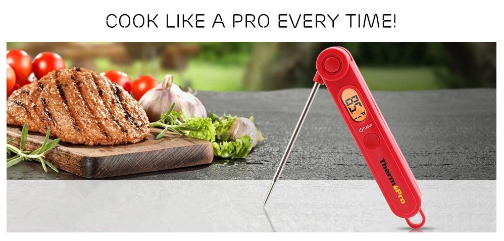 Digital Read Meat Thermometer Best Waterproof Thermometer for Kitchen Cooking Food BBQ Grill And Oil Deep Fry Candy Kitchen Cooking Food Thermometer With Backlight Magnet For Deep Fry Grill Smoker Thermometer