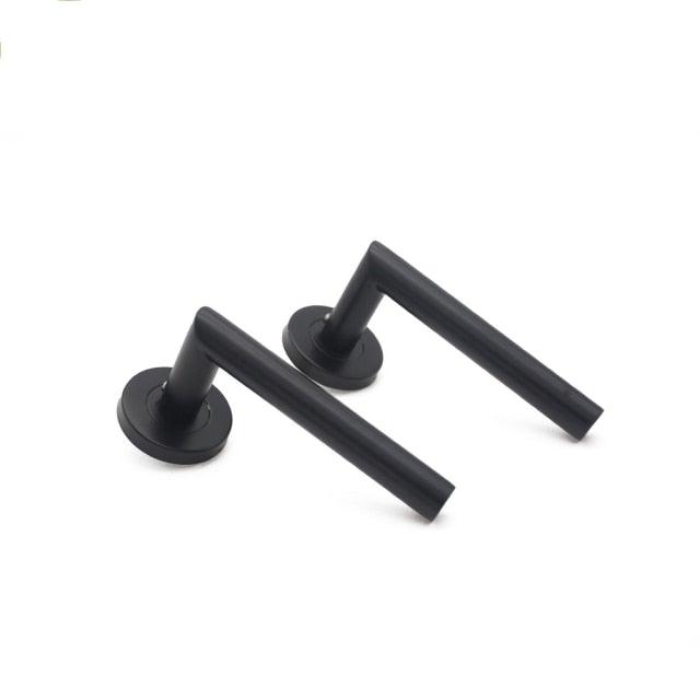 Door Handle Brushed Stainless Steel Tube Hollow Spray Paint Frosted Black Round Cover Split Right Angle Door Handle Stainless Steel Tube Hollow Spray Paint Frosted Black Round Cover Split Right Angle Door Handle