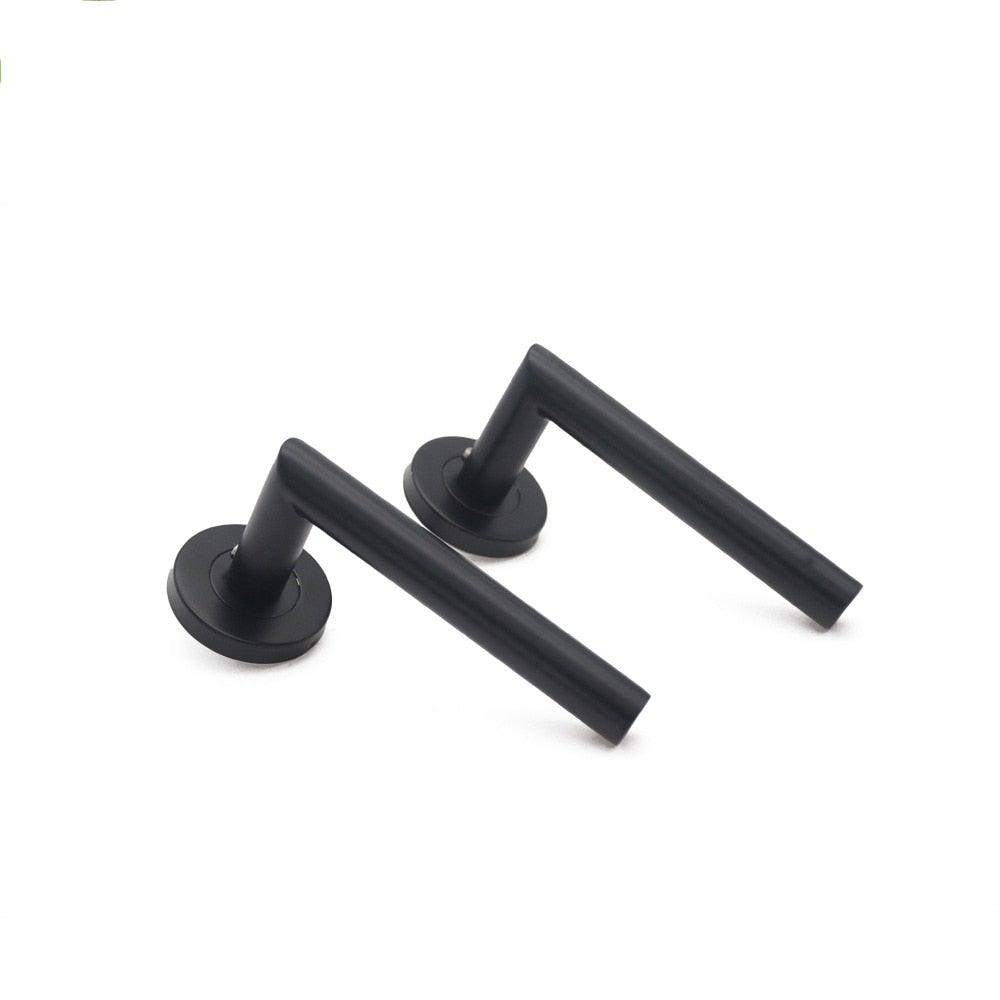 Door Handle Brushed Stainless Steel Tube Hollow Spray Paint Frosted Black Round Cover Split Right Angle Door Handle Stainless Steel Tube Hollow Spray Paint Frosted Black Round Cover Split Right Angle Door Handle