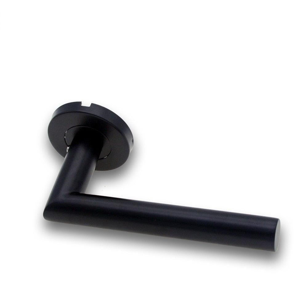 Door Handle Brushed Stainless Steel Tube Hollow Spray Paint Frosted Black Round Cover Split Right Angle Door Handle Stainless Steel Tube Hollow Spray Paint Frosted Black Round Cover Split Right Angle Door Handle