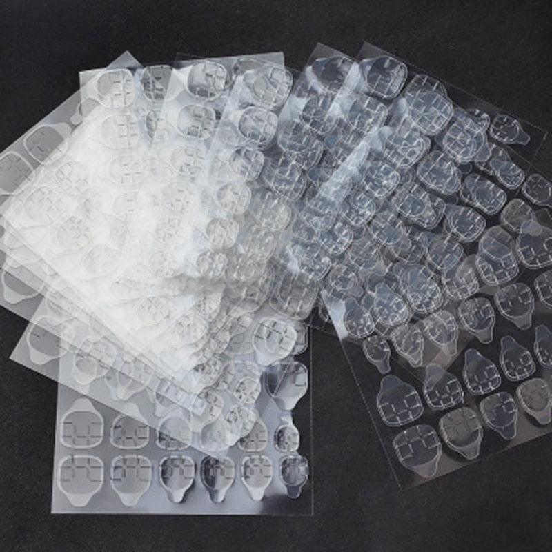 Double Sided False Nail Art Adhesive Tape Glue Sticker Tips Fake Nail Acrylic Manicure Gel Makeup Tool Self Adhesive Nail Glue Sticker for False Nail Tips Waterproof Breathable Jelly Gel Nail Tape Glue Stickers for False Nails Tips