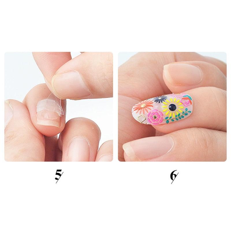 Double Sided False Nail Art Adhesive Tape Glue Sticker Tips Fake Nail Acrylic Manicure Gel Makeup Tool Self Adhesive Nail Glue Sticker for False Nail Tips Waterproof Breathable Jelly Gel Nail Tape Glue Stickers for False Nails Tips