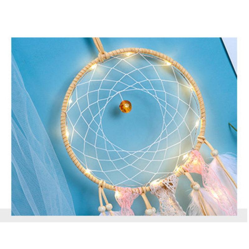 Dream Catcher Led Handmade Dream-catcher Traditional Feather Hanging Home Wall Decoration Night Dream Catchers Decor Ornament Wall Hanging Wind Chimes For Home Room Decoration