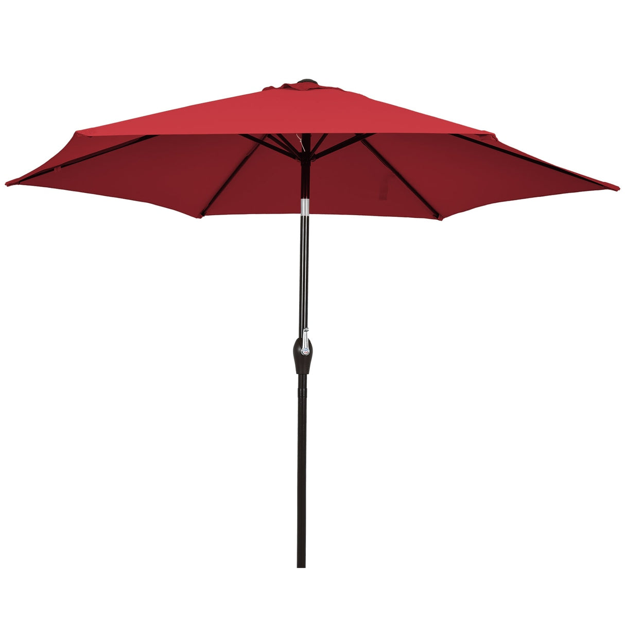 10 Feet Outdoor Patio Umbrella with Tilt Adjustment and Crank-Dark Red by DirectDeals