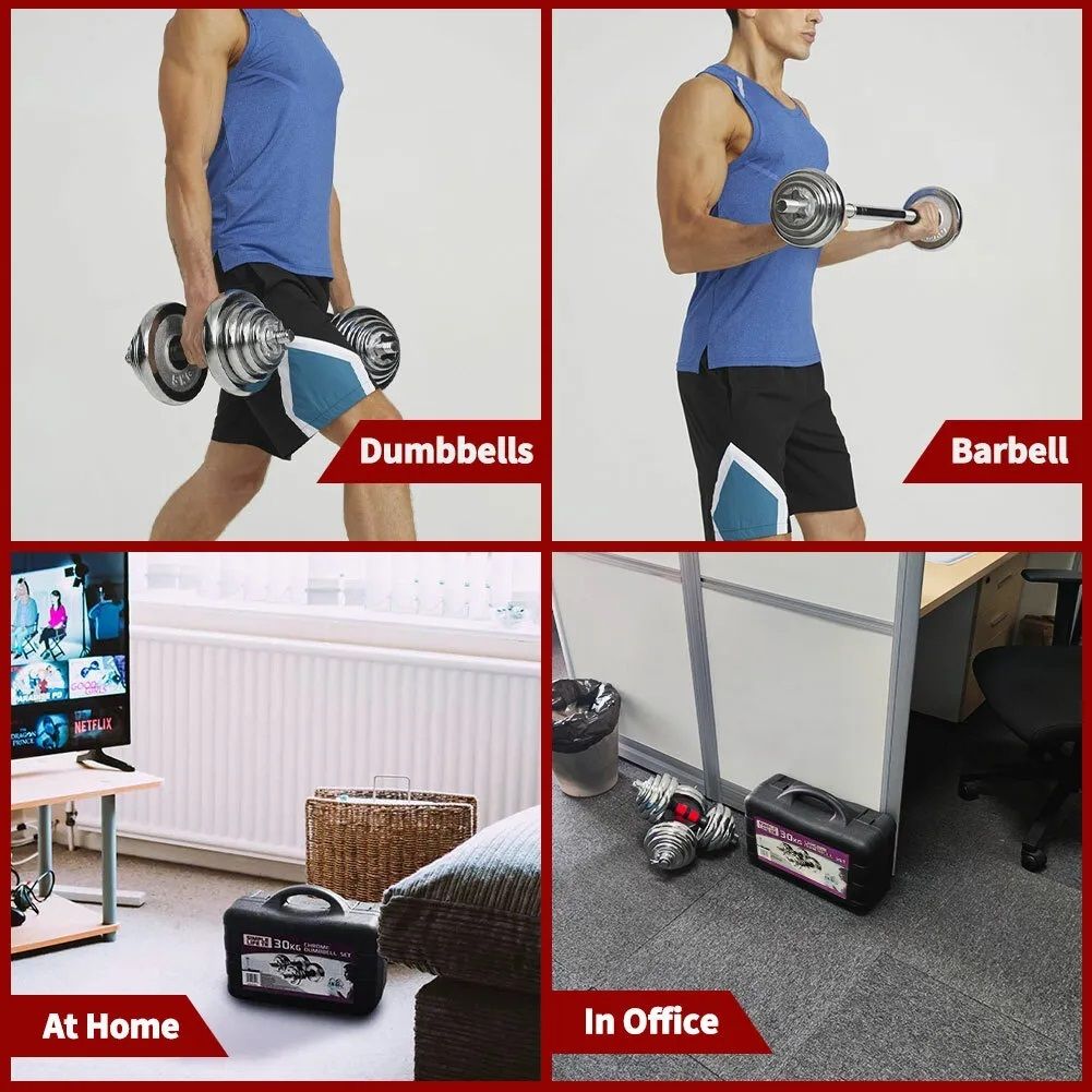 Adjustable Dumbbell Set Home Gym Cast Iron Barbell Sets with Carry Box 66lbs Office Bedroom Workout Dumbbells for Men and Women