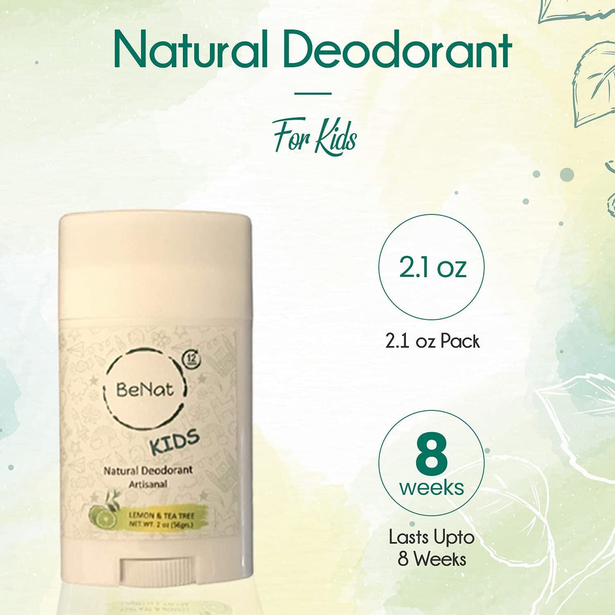 Gentle All-Natural Deodorant for Kids & Teens, Paraben-Free, Fun Fragrance Collection