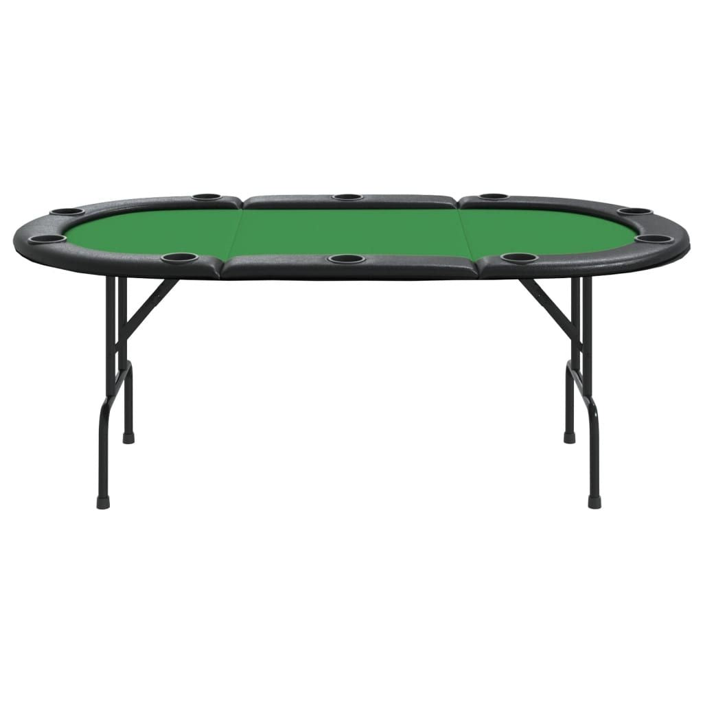 10-Player Folding Poker Table Green 81.1"x41.7"x29.5"