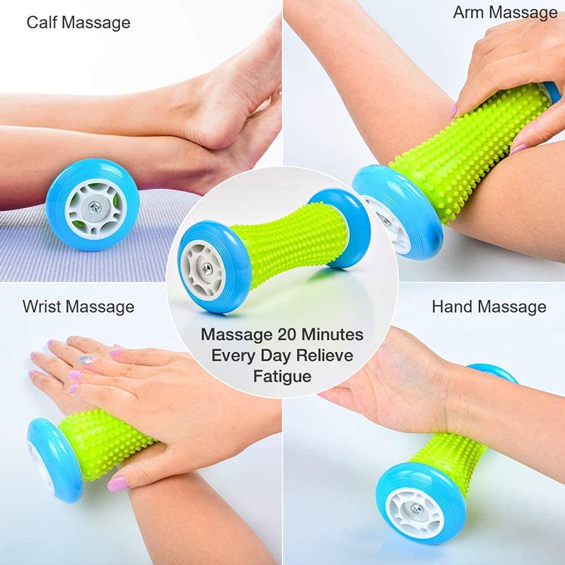 Foam Roller Massage for Relief Plantar Fasciitis and Heel Foot Arch Pain Reflexology Massager for Back Leg Hand Muscle Relaxation