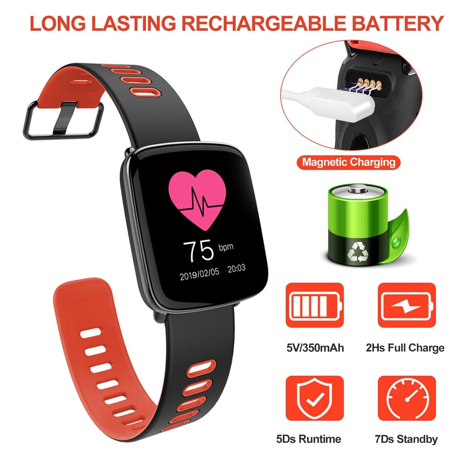 Smartwatch Fitness Tracker 1.54'' Color Screen IP68 Waterproof Activity Tracker