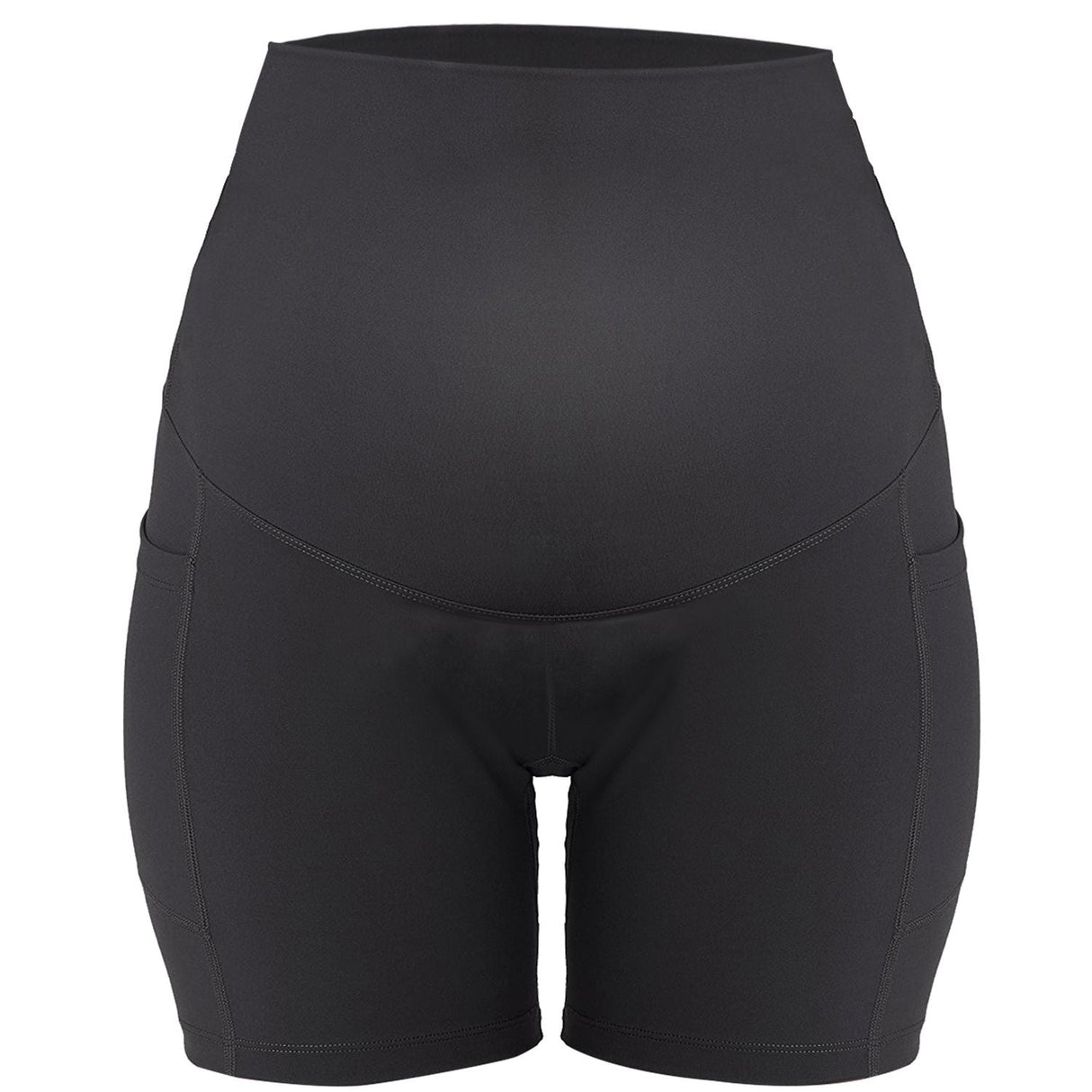Women Maternity bike Shorts Seamless Pregnancy Short Underwear Shapewear Fitness Yoga maternity alethic Shorts High Waist Over the Belly Pants with Two Side Pockets