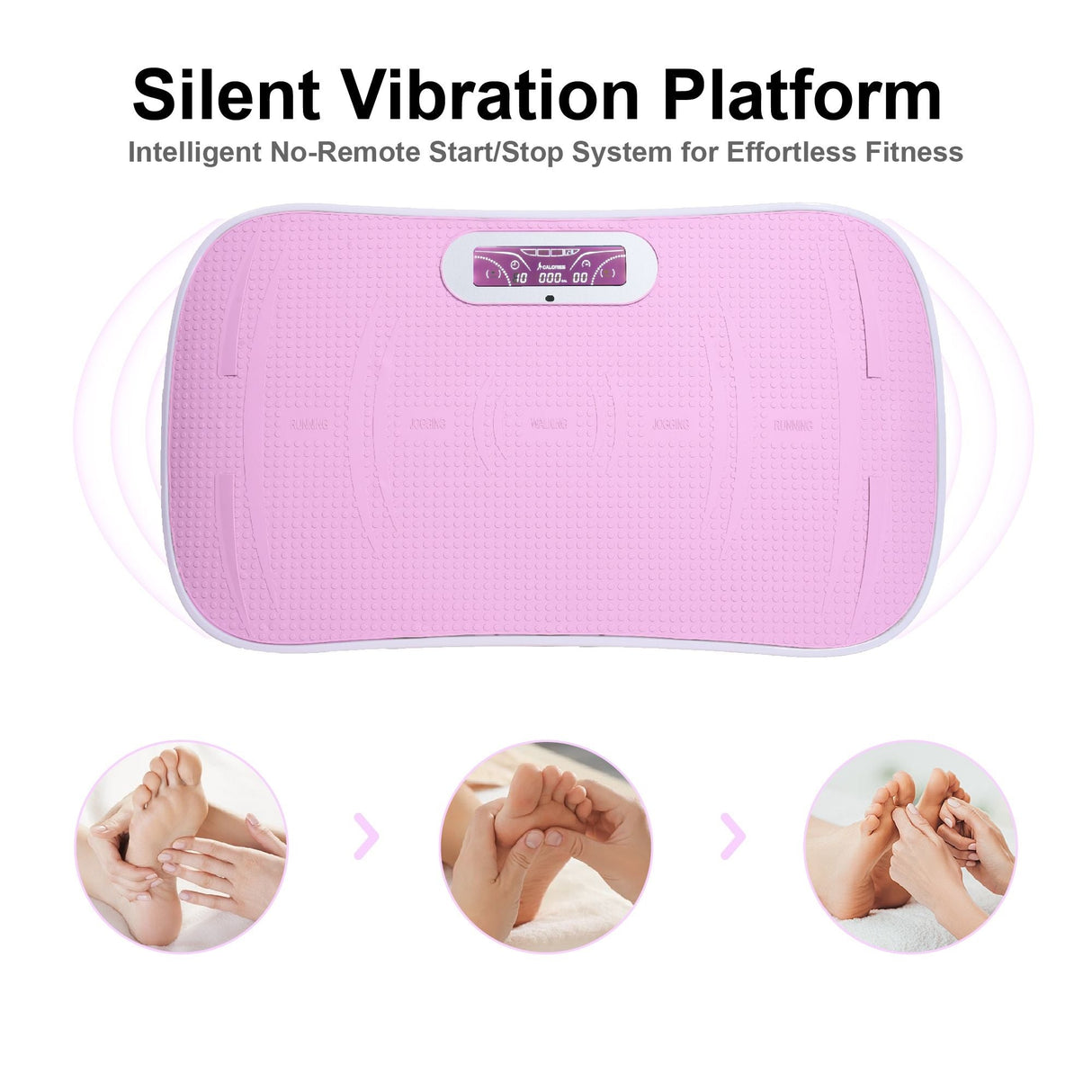 Full Body Vibration Plate Crazy Fitness Massage 10-Frequency Weight Loss & Fat Burner Shaking Machine For Unisex Pink