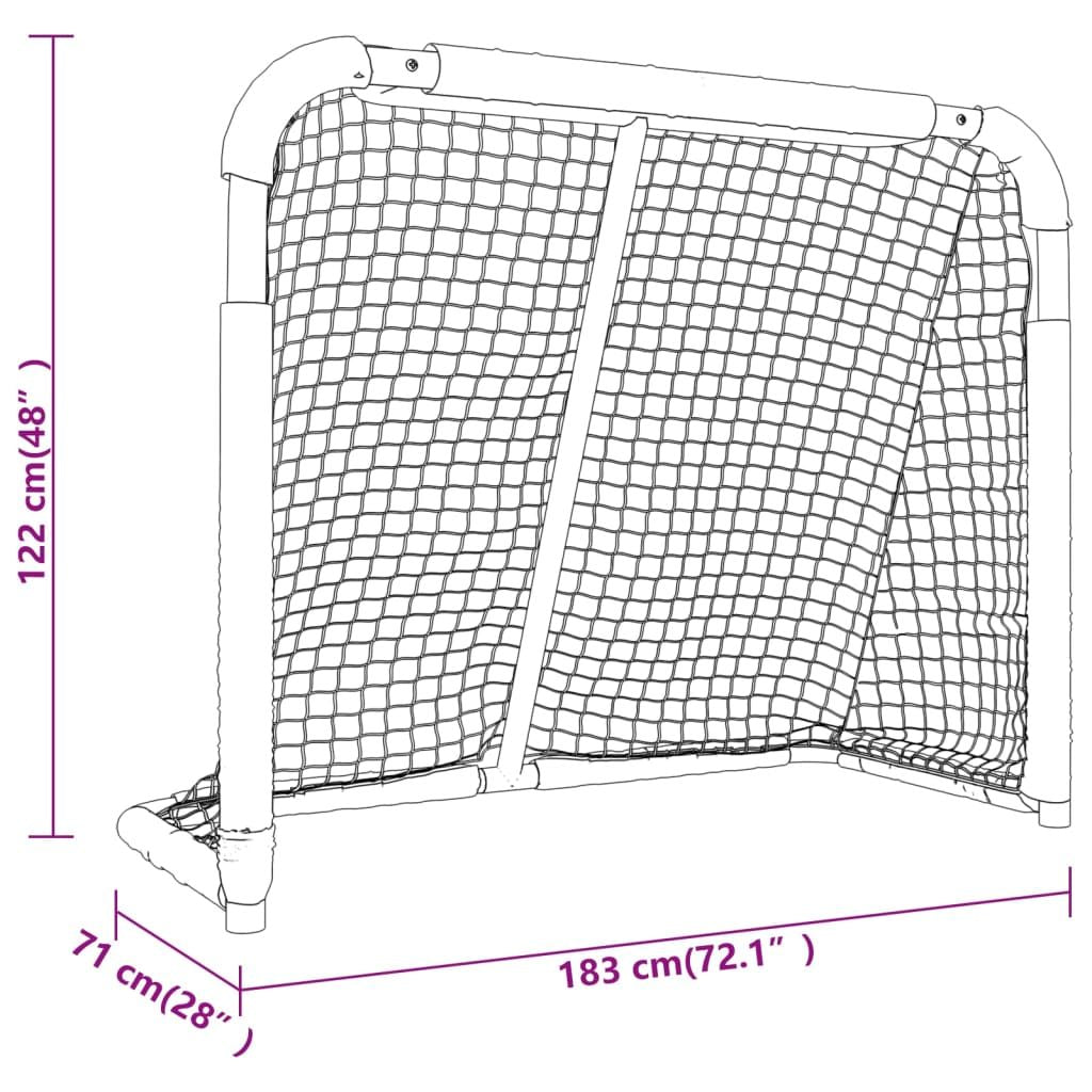 Hockey Goal Red and White 72"x28"x48" hockey net Polyester
